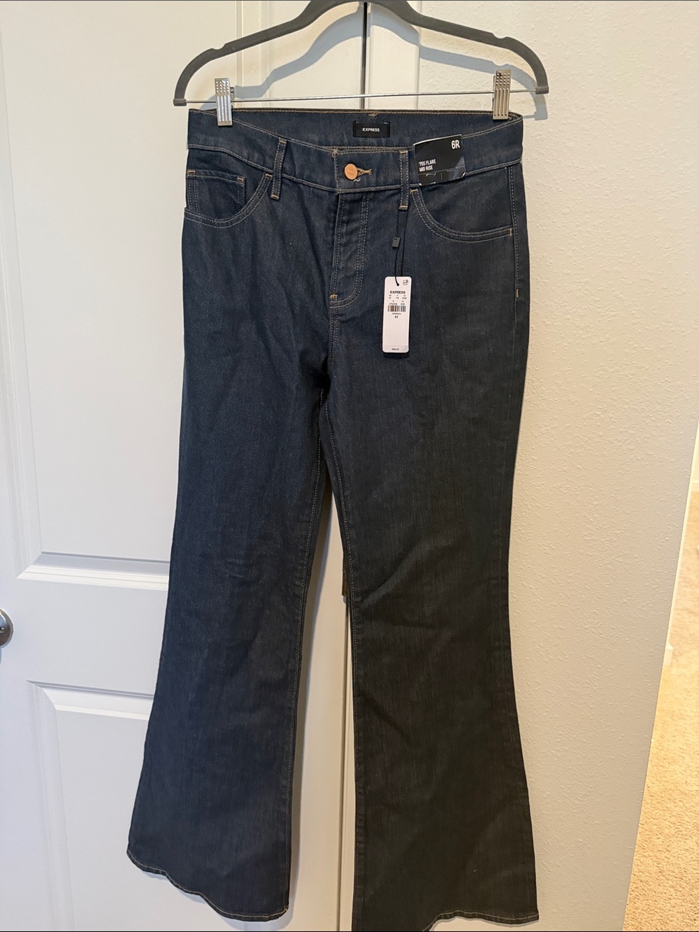 Express Dark Blue Wide Leg Jeans